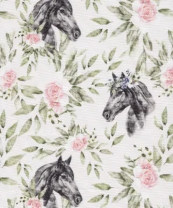 BUMER Hundegeschirr PFERDE & ROSEN, gepolstert, (Oxford), komplett konfigurierbar