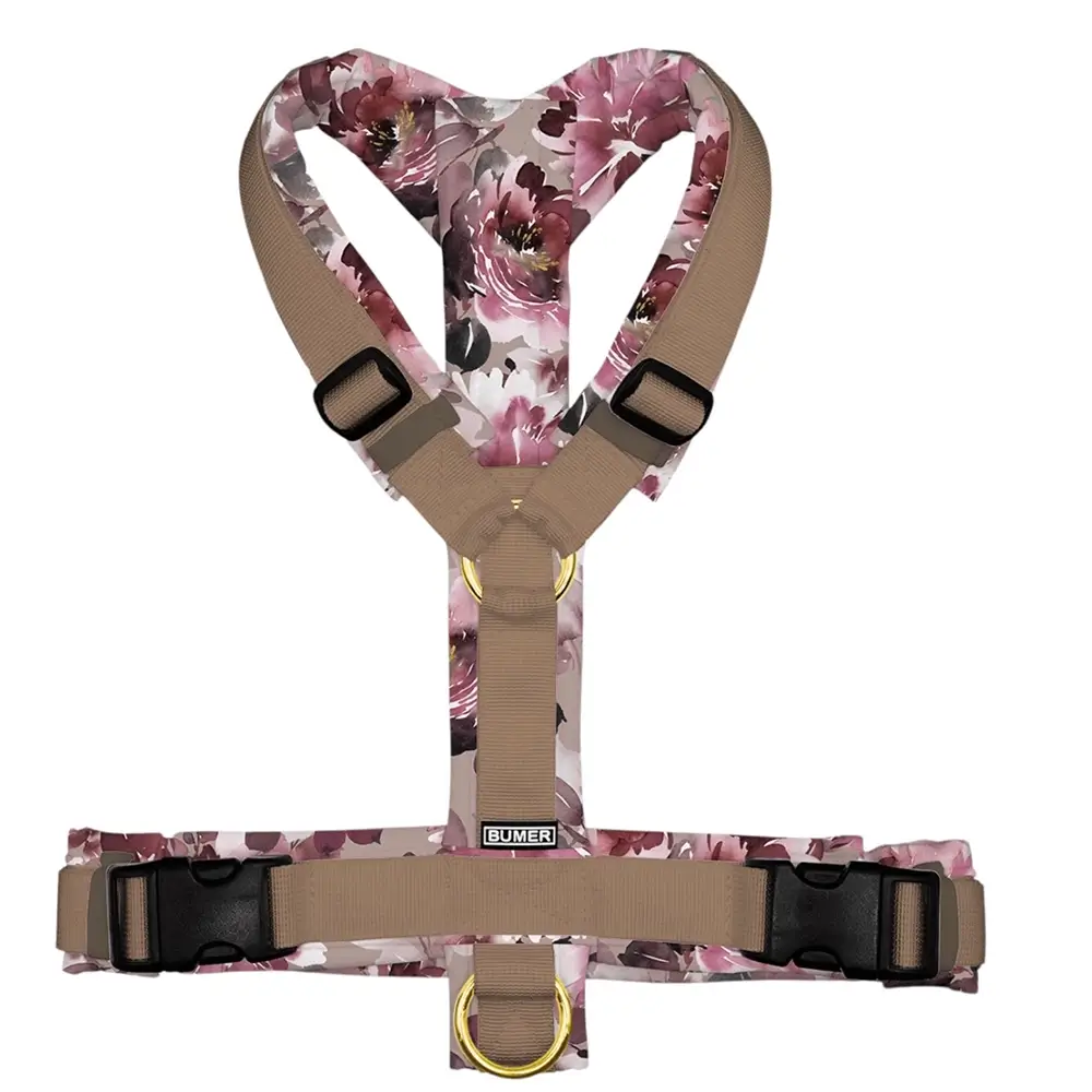 BUMER Hundegeschirr AQUARELLBLUMEN, gepolstert, (Softshell)