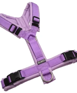 BUMER 1000 Hundegeschirr, gepolstert ohne geteilten Bruststeg, Größe S, Gurtband Violet, Softshell Violettöne (VT-3152), Ringe silberfarbig (Edelstahl), Schnallen DURAFLEX®, Trackerschlaufe