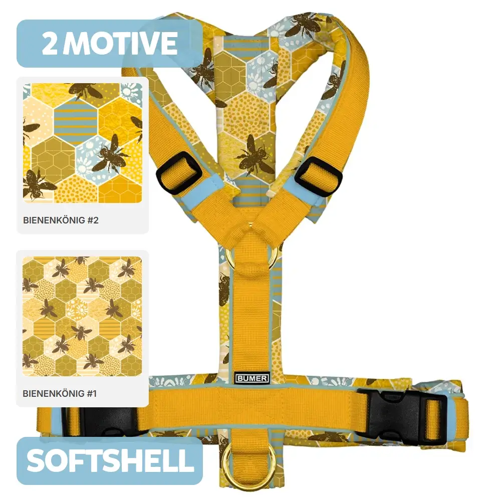 BUMER Hundegeschirr BIENENKÖNIGIN, gepolstert, (Softshell)