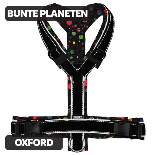 BUMER Hundegeschirr BUNTE PLANETEN gepolstert, (Oxford), komplett konfigurierbar