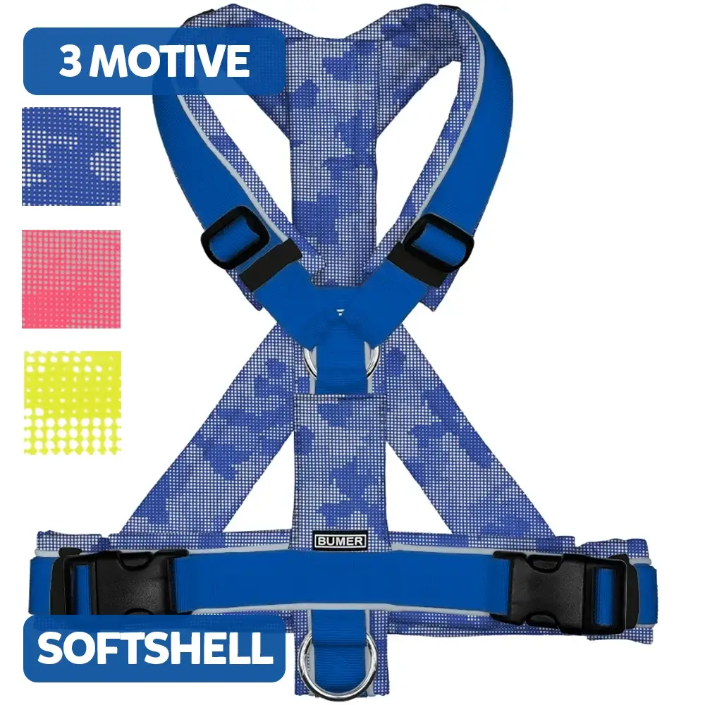 BUMER Hundegeschirr, CAMOUFLAGE-REFLEX, (Softshell), komplett konfigurierbar