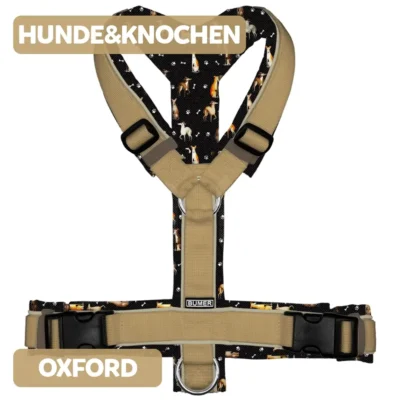 BUMER Hundegeschirr HUNDE&KNOCHEN, gepolstert, (Oxford), komplett konfigurierbar