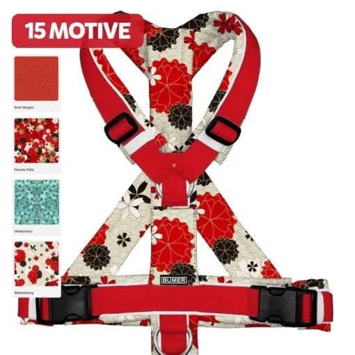 BUMER Hundegeschirr JAPANISCHE HARMONIE, gepolstert, (Softshell), komplett konfigurierbar (3)