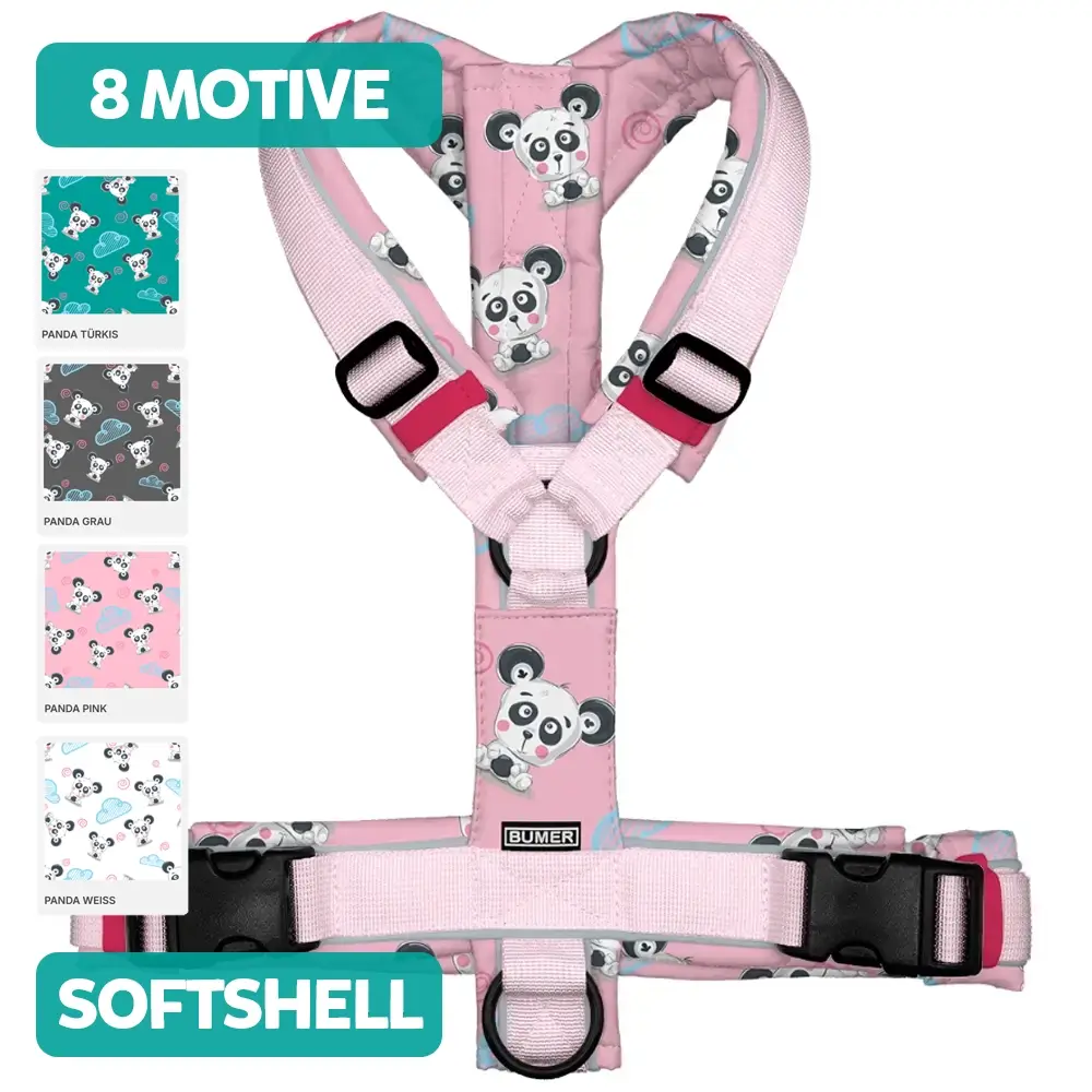 BUMER Hundegeschirr PANDA LOVE, gepolstert, (Softshell)