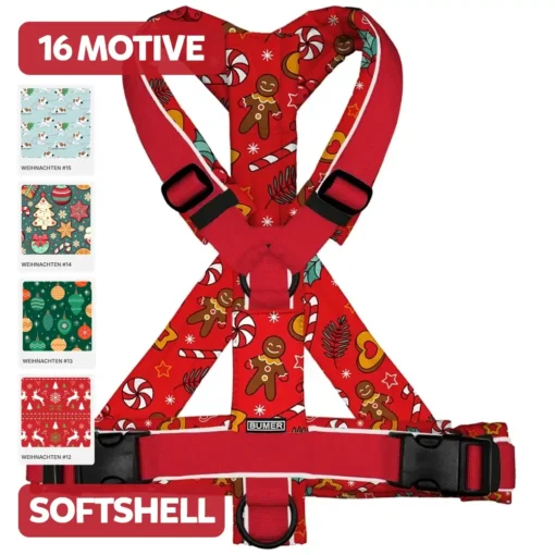 BUMER Hundegeschirr, gepolstert, (Softshell), komplett konfigurierbar WEIHNACHTEN